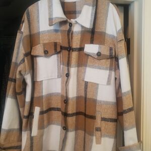 Plaid Button-Up Jacket